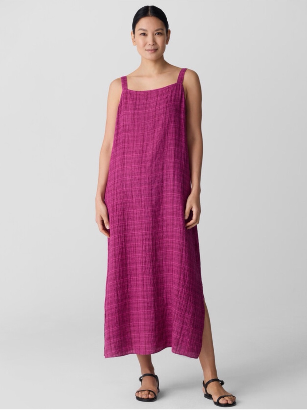 Eileen Fisher Magenta Sleeveless Maxi Dress